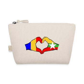 Roumanie Myanmar Drapeau Mains Coeur Forme - Trousse biologique - nature - Devant