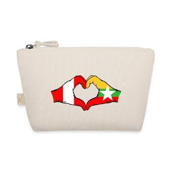 Pérou Myanmar Drapeau Mains Coeur Forme - Trousse biologique - nature - Devant