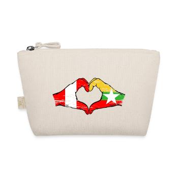 Pérou Myanmar drapeau mains forme de coeur utilisé - Trousse biologique - nature - Devant