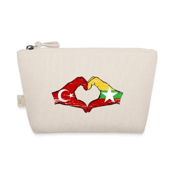Turquie Myanmar drapeau mains forme de coeur utilisé - Trousse biologique - nature - Devant