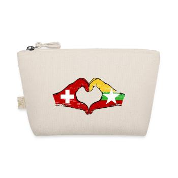 Suisse Myanmar drapeau mains forme de coeur utilisé - Trousse biologique - nature - Devant