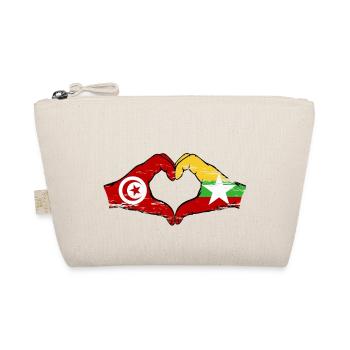 Tunisie Myanmar drapeau mains forme de coeur utilisé - Trousse biologique - nature - Devant
