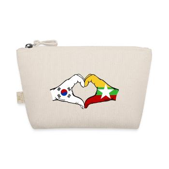 Corée du Sud Myanmar Drapeau Mains Coeur Forme - Trousse biologique - nature - Devant