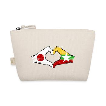 Japon Myanmar drapeau mains forme de coeur utilisé - Trousse biologique - nature - Devant