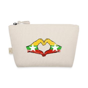 Drapeau du Myanmar mains forme de coeur utilisé - Trousse biologique - nature - Devant