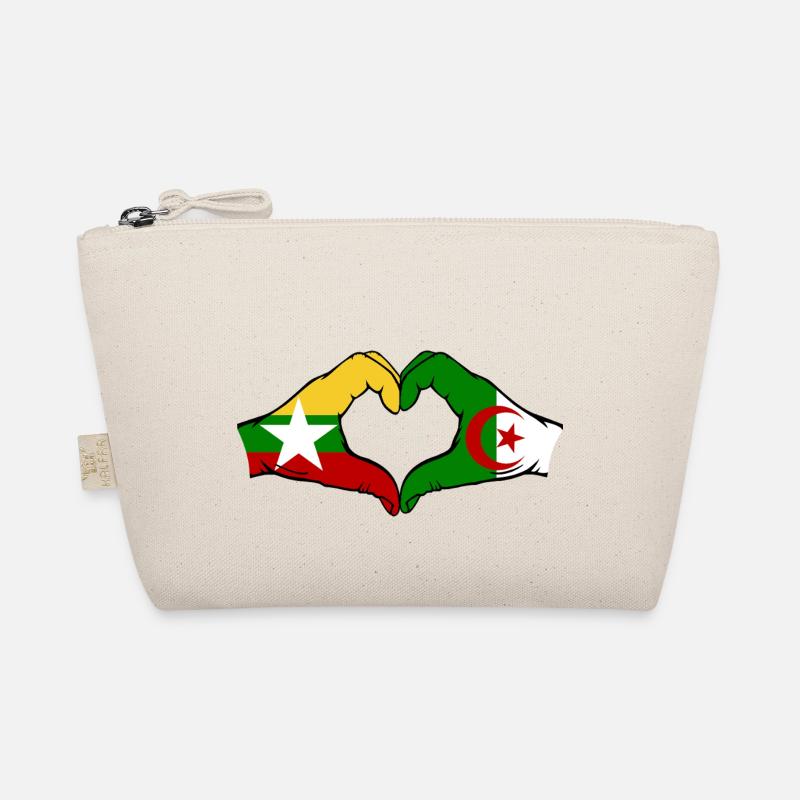 Myanmar Algérie Drapeau Mains Coeur Forme Trousse biologique