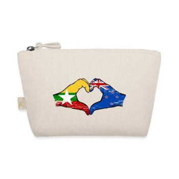 Myanmar Nouvelle-Zélande drapeau mains forme coeur utilisé - Trousse biologique - nature - Devant