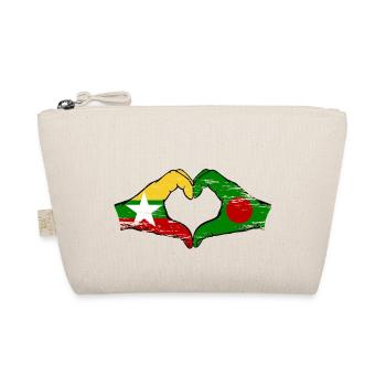 Myanmar Bangladesh flag hands heart shape used - Organic Pouch - nature - Front
