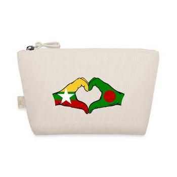 Myanmar Bangladesh Flag Hands Heart Shape - Organic Pouch - nature - Front
