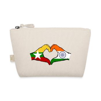 Myanmar Inde Drapeau Mains Coeur Forme - Trousse biologique - nature - Devant