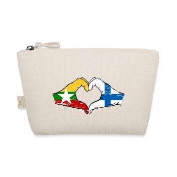 Myanmar Finlande drapeau mains forme de coeur utilisé - Trousse biologique - nature - Devant
