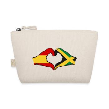Espagne Jamaïque Drapeau Mains Coeur Forme - Trousse biologique - nature - Devant