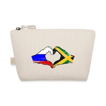 Russie Jamaïque drapeau mains forme de coeur utilisé - Trousse biologique - nature - Devant