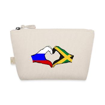 Russie Jamaïque Drapeau Mains Coeur Forme - Trousse biologique - nature - Devant