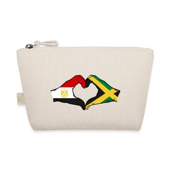 Egypt Jamaica Flag Hands Heart Shape - Organic Pouch - nature - Front