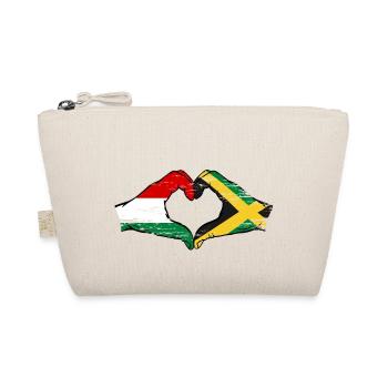 Hungary Jamaica Flag Hands Heart Shape Used - Organic Pouch - nature - Front
