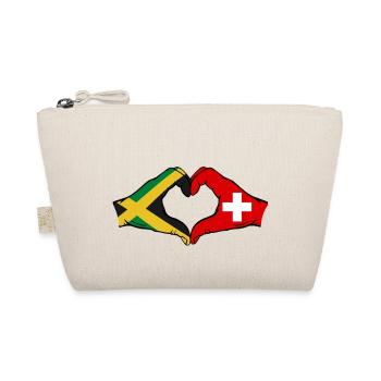 Jamaica Switzerland Hands Heart Shape - Organic Pouch - nature - Front