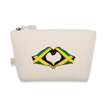 Jamaica Flag Hands Heart Shape - Organic Pouch - nature - Front
