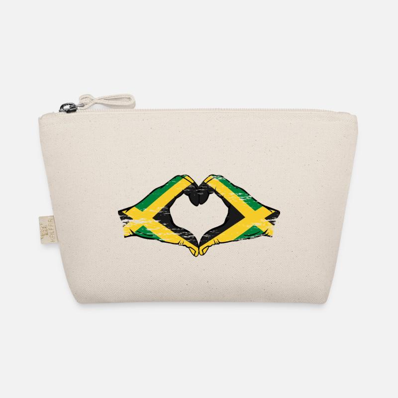 Drapeau de la Jamaïque mains forme de coeur utilisé Trousse biologique