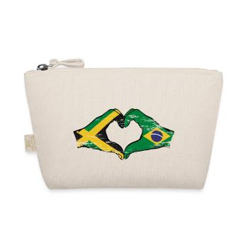 Jamaica Brazil Hands Heart Shape Used - Organic Pouch - nature - Front