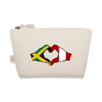 Jamaïque Pérou Drapeau Mains Coeur Forme - Trousse biologique - nature - Devant