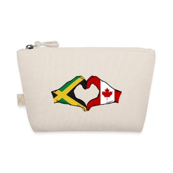 Jamaica Canada Hands Heart Shape - Organic Pouch - nature - Front