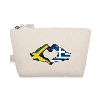 Jamaica Greece Hands Heart Shape Used - Organic Pouch - nature - Front