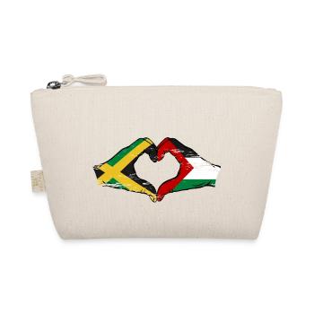 Jamaica Palestine Hands Heart Shape Used - Organic Pouch - nature - Front