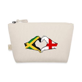 Jamaica England Hands Heart Shape - Organic Pouch - nature - Front
