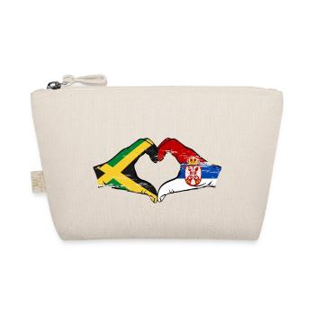 Jamaica Serbia Hands Heart Shape Used - Organic Pouch - nature - Front