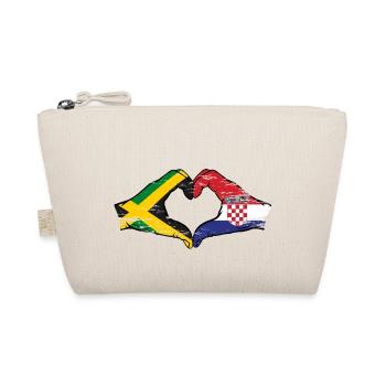 Jamaica Croatia Hands Heart Shape Used - Organic Pouch - nature - Front