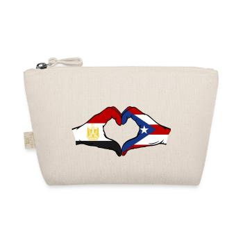 Egypt Puerto Rico Hands Heart Shape - Organic Pouch - nature - Front