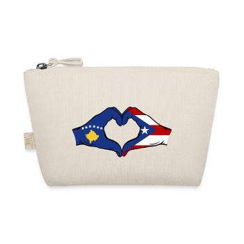 Kosovo Puerto Rico Hands Heart Shape - Organic Pouch - nature - Front