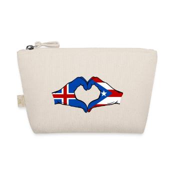 Iceland Puerto Rico Hands Heart Shape - Organic Pouch - nature - Front