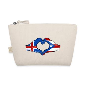 Iceland Puerto Rico Hands Heart Shape Used - Organic Pouch - nature - Front