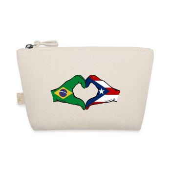 Brasilien Puerto Rico Flagge Hände Herzform - Bio-Täschchen - Natur - Vorne