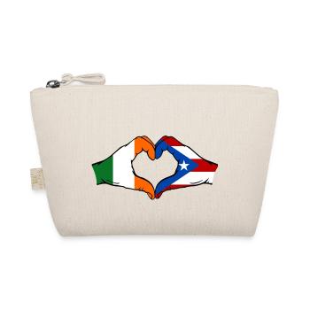 Irland Puerto Rico Flagge Hände Herzform - Bio-Täschchen - Natur - Vorne