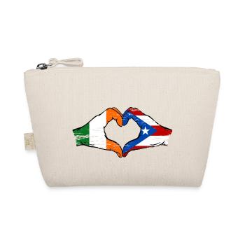 Irland Puerto Rico Flagge Hände Herzform used - Bio-Täschchen - Natur - Vorne