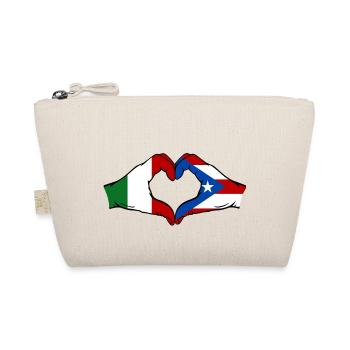 Italie Porto Rico Drapeau Mains Coeur Forme - Trousse biologique - nature - Devant