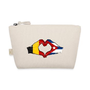 Belgien Kuba Flagge Hände Herzform used - Bio-Täschchen - Natur - Vorne