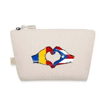 Rumänien Puerto Rico Flagge Hände Herzform used - Bio-Täschchen - Natur - Vorne