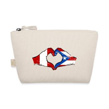 Peru Puerto Rico Flagge Hände Herzform used - Bio-Täschchen - Natur - Vorne