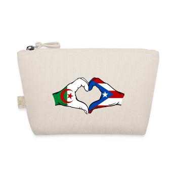 Algérie Porto Rico Drapeau Mains Coeur Forme - Trousse biologique - nature - Devant