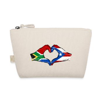 Afrique du Sud Porto Rico drapeau mains forme de coeur utilisé - Trousse biologique - nature - Devant