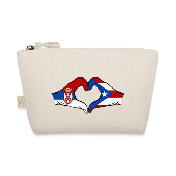 Serbie Porto Rico Drapeau Mains Coeur Forme - Trousse biologique - nature - Devant