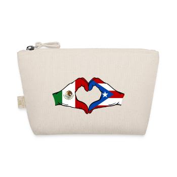 Mexique Porto Rico Drapeau Mains Coeur Forme - Trousse biologique - nature - Devant