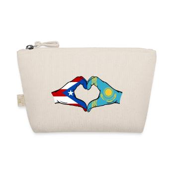 Porto Rico Kazakhstan Drapeau Mains Coeur Forme - Trousse biologique - nature - Devant