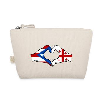 Porto Rico Géorgie Drapeau Mains Coeur Forme - Trousse biologique - nature - Devant