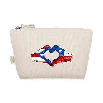 Puerto Rico Chile flag hands heart shape used - Organic Pouch - nature - Front