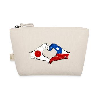 Japan Chile flag hands heart shape used - Organic Pouch - nature - Front